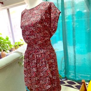 Colorful Floral Drop Waist Day Dress